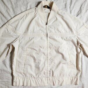 Sears The Men’s Store Vintage Windbreaker Bomber Jacket Size Large Ivory